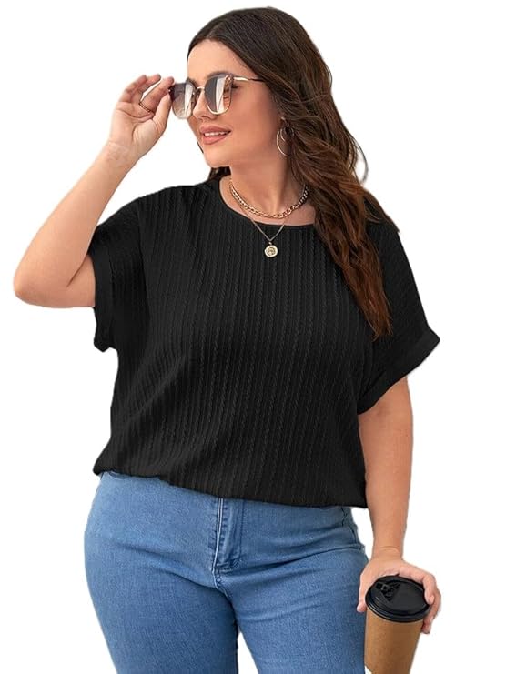 Womens Dressy Casual Business Work Tops Summer Half Sleeve Boat Neck Jacquared Top for Women Formal, Casual, Office, Date, Outing, Party Tops