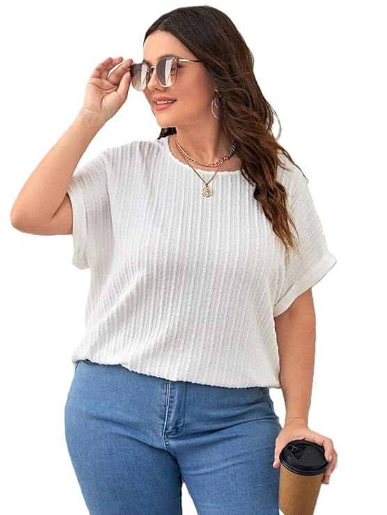 Womens Dressy Casual Business Work Tops Summer Half Sleeve Boat Neck Jacquared Top for Women Formal, Casual, Office, Date, Outing, Party Tops - Image 5