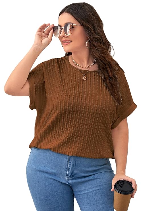 Womens Dressy Casual Business Work Tops Summer Half Sleeve Boat Neck Jacquared Top for Women Formal, Casual, Office, Date, Outing, Party Tops - Image 2