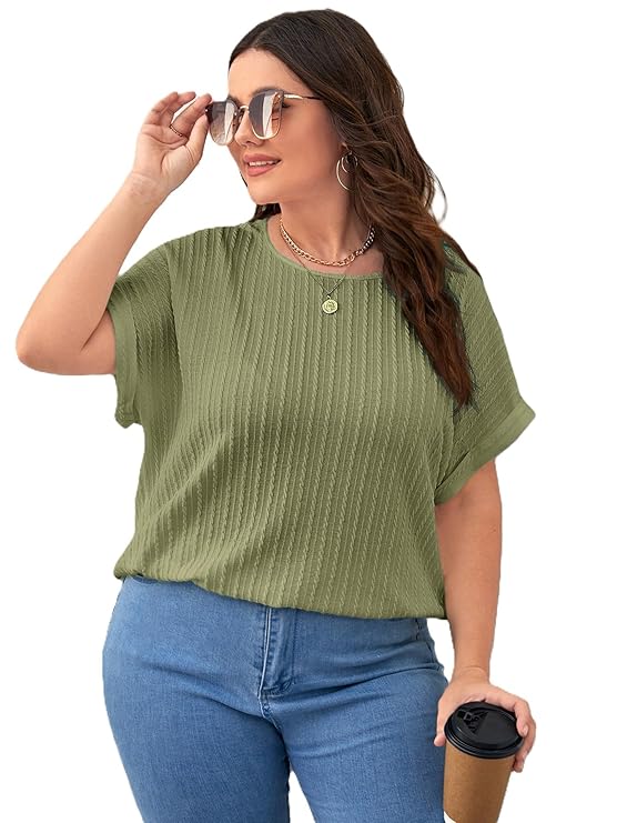Womens Dressy Casual Business Work Tops Summer Half Sleeve Boat Neck Jacquared Top for Women Formal, Casual, Office, Date, Outing, Party Tops - Image 3